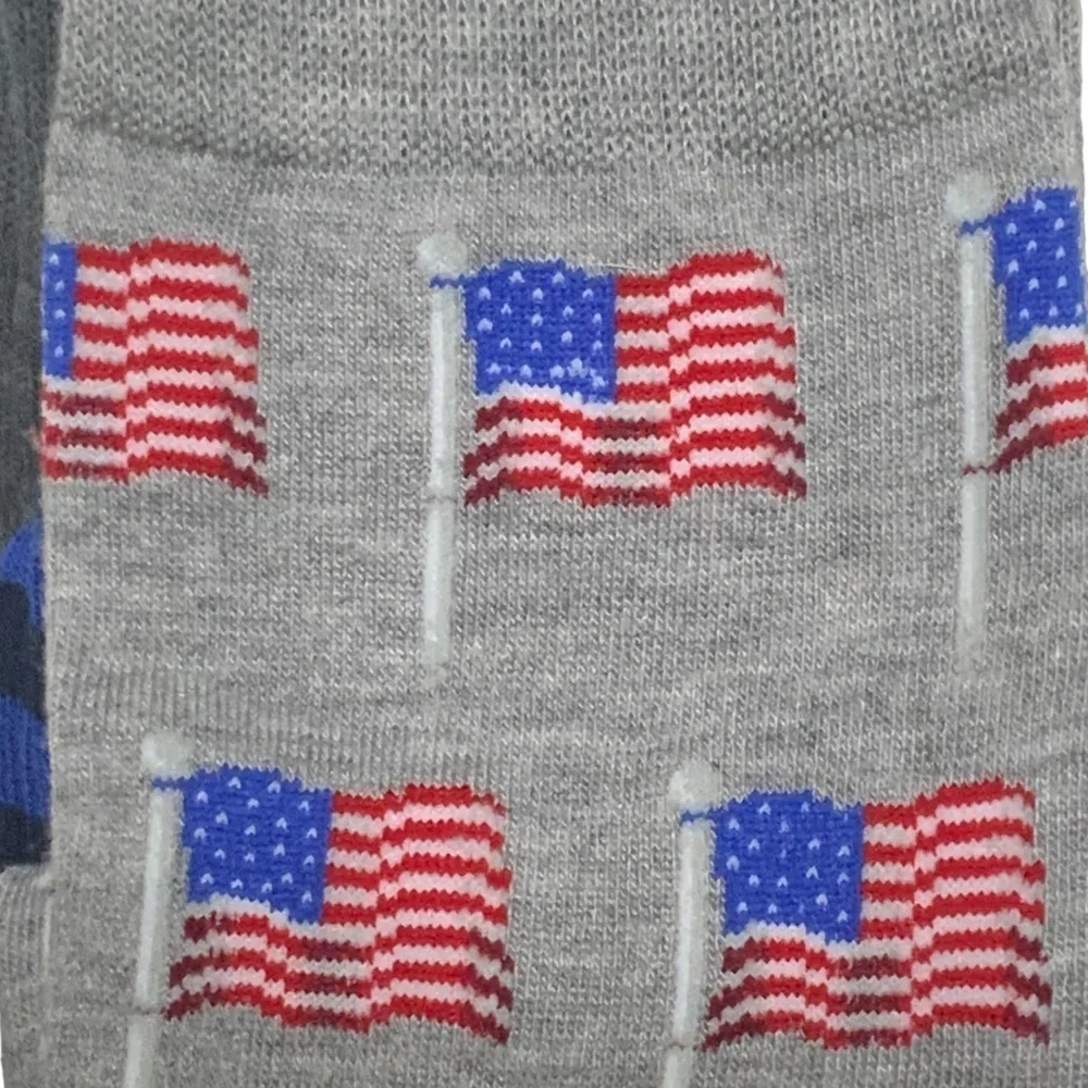 Hot Sox 3 Pack Flag Patriotic Theme Novelty Dress Crew Socks Gift Men’s Unisex